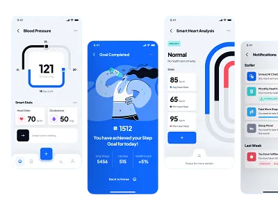 Polished mobile UI screens